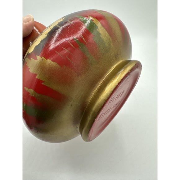 Vintage Pottery Clay Pitcher England 18D Signed Red 6.25” Handmade - Picture 14 of 16